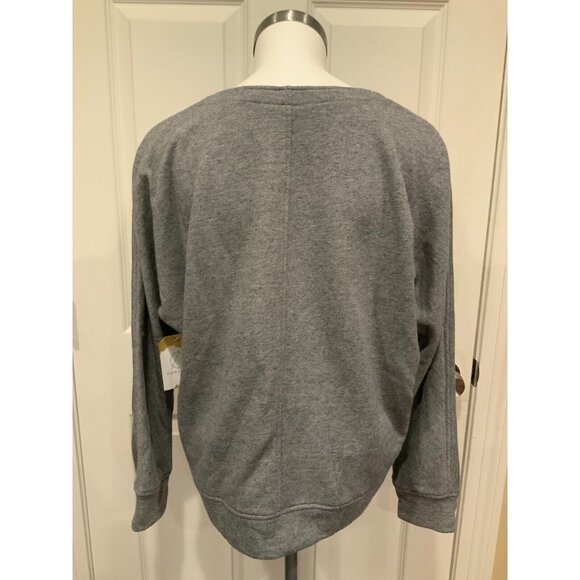 BCBG Max Azria Gray Sweatshirt W/ Pockets & Zip W/ Mesh Neckline, Size M - Picture 7 of 10